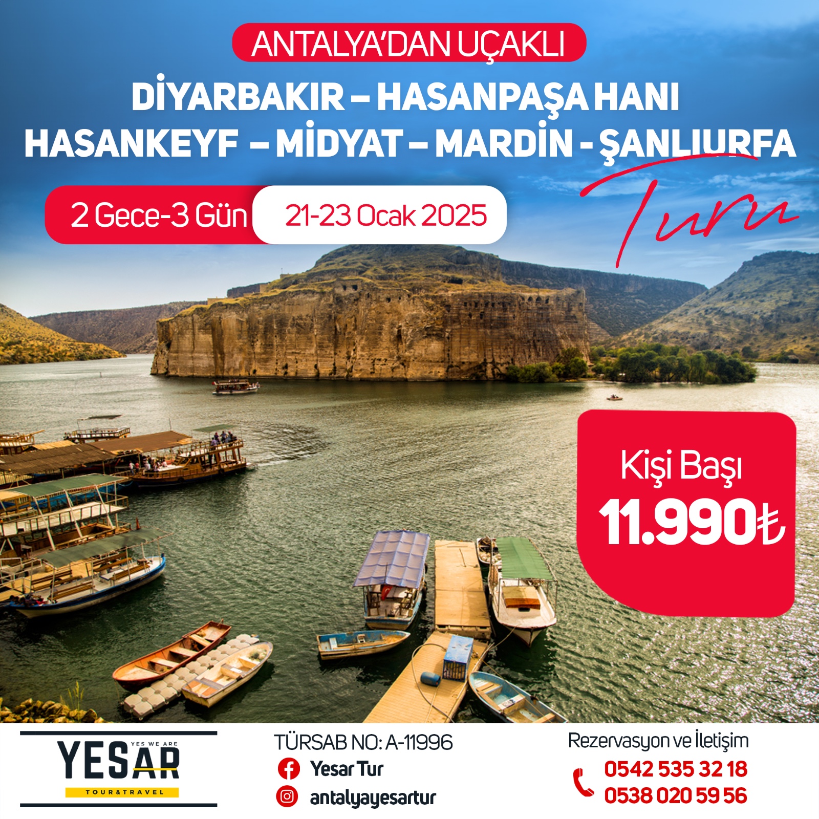 Antalya’dan Uçaklı Mardin- Şanlıurfa - Göbeklitepe Turu