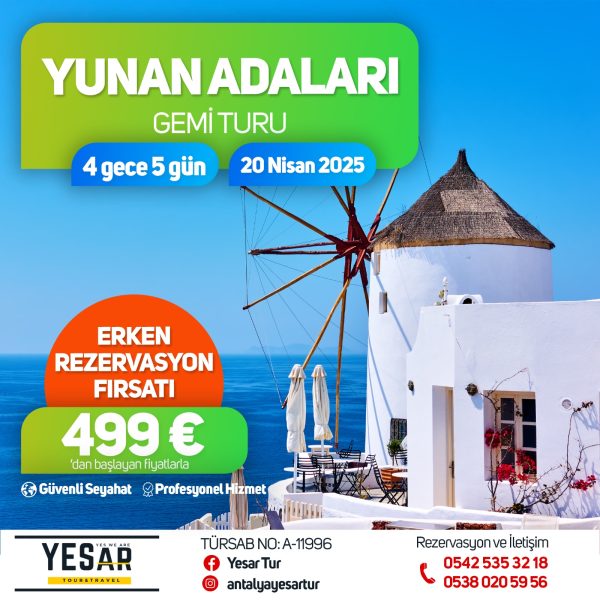 YUNAN ADALARI GEMİ TURU