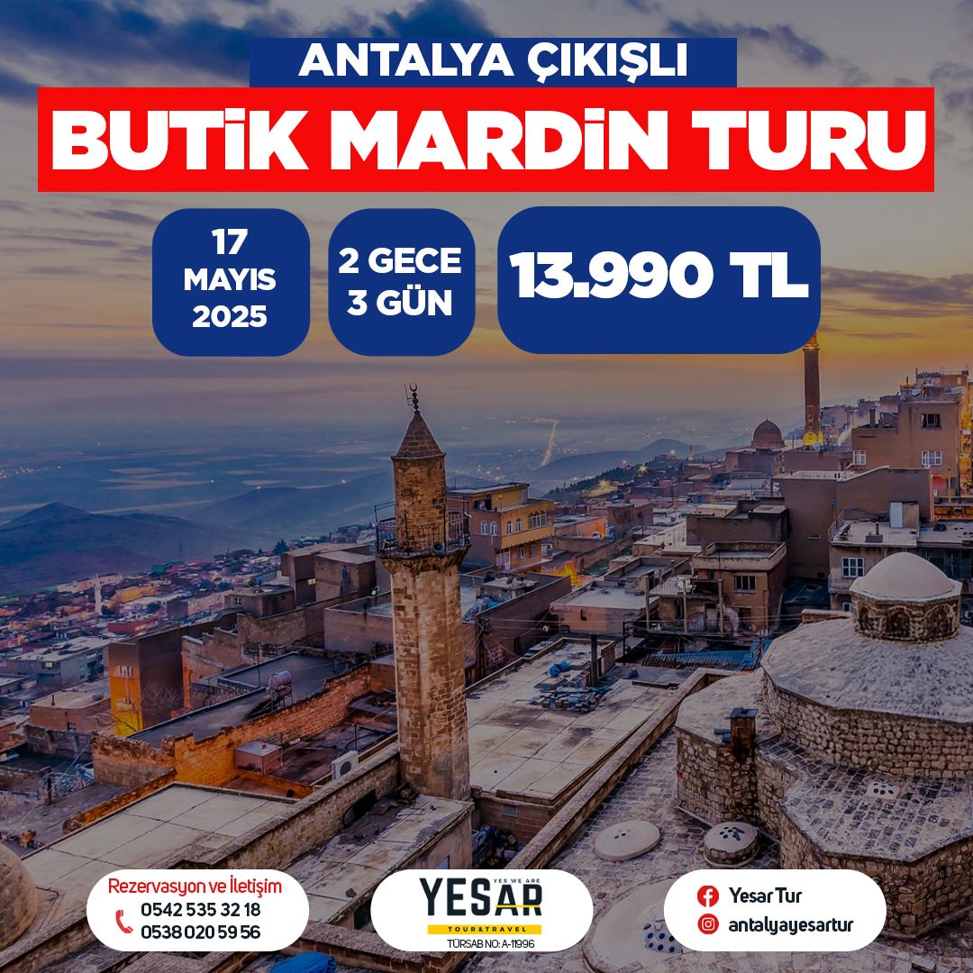 Antalya Çıkışlı Uçaklı Butik Mardin Turu