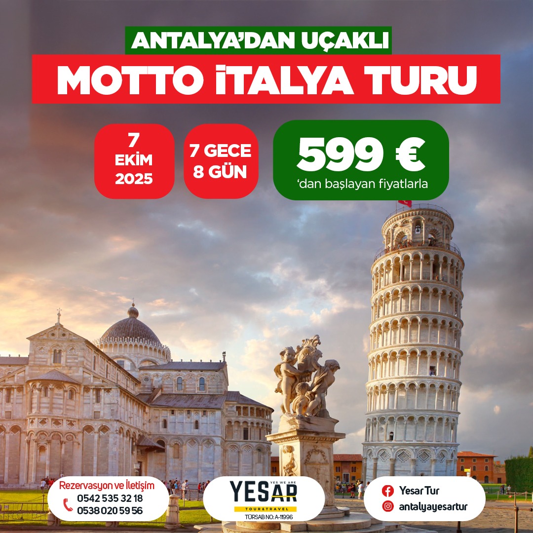 ANTALYA'DAN MOTTO İTALYA TURU