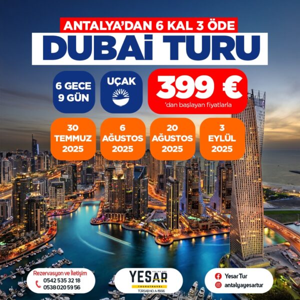 ANTALYA’DAN ÇIKIŞLI DUBAİ TURU