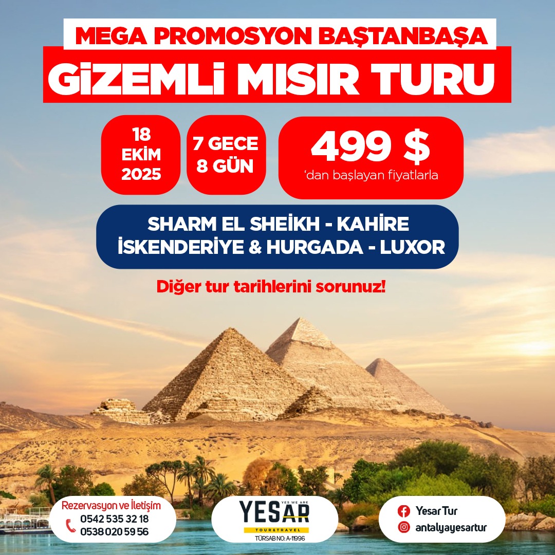 MEGA PROMOSYON BAŞTANBAŞA GİZEMLİ MISIR TURU