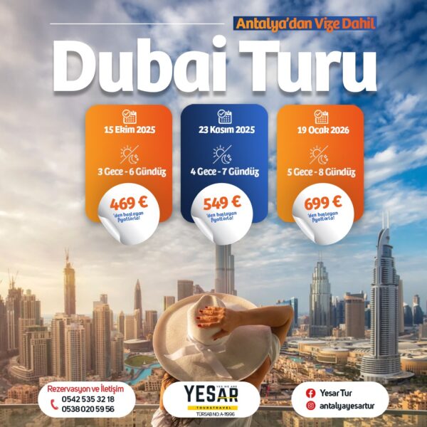 ANTALYA’DAN VİZE DAHİL DUBAİ TURU