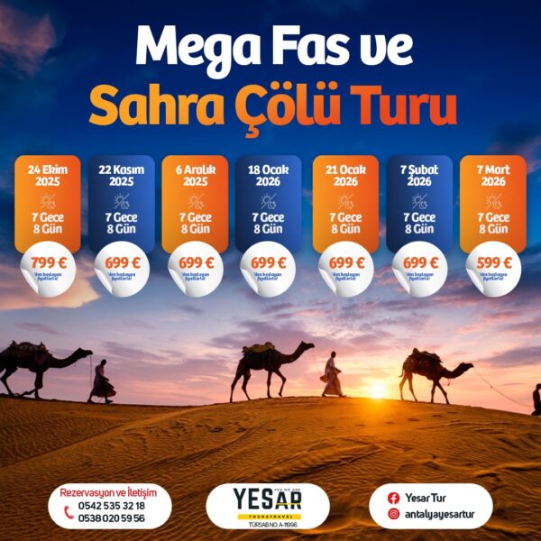 MEGA FAS & SAHRA ÇÖLÜ TURU (VİZESİZ)