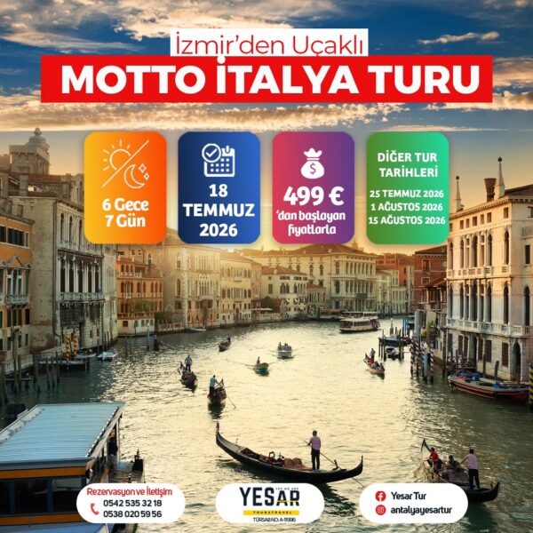 İZMİR'DEN MOTTO İTALYA TURU