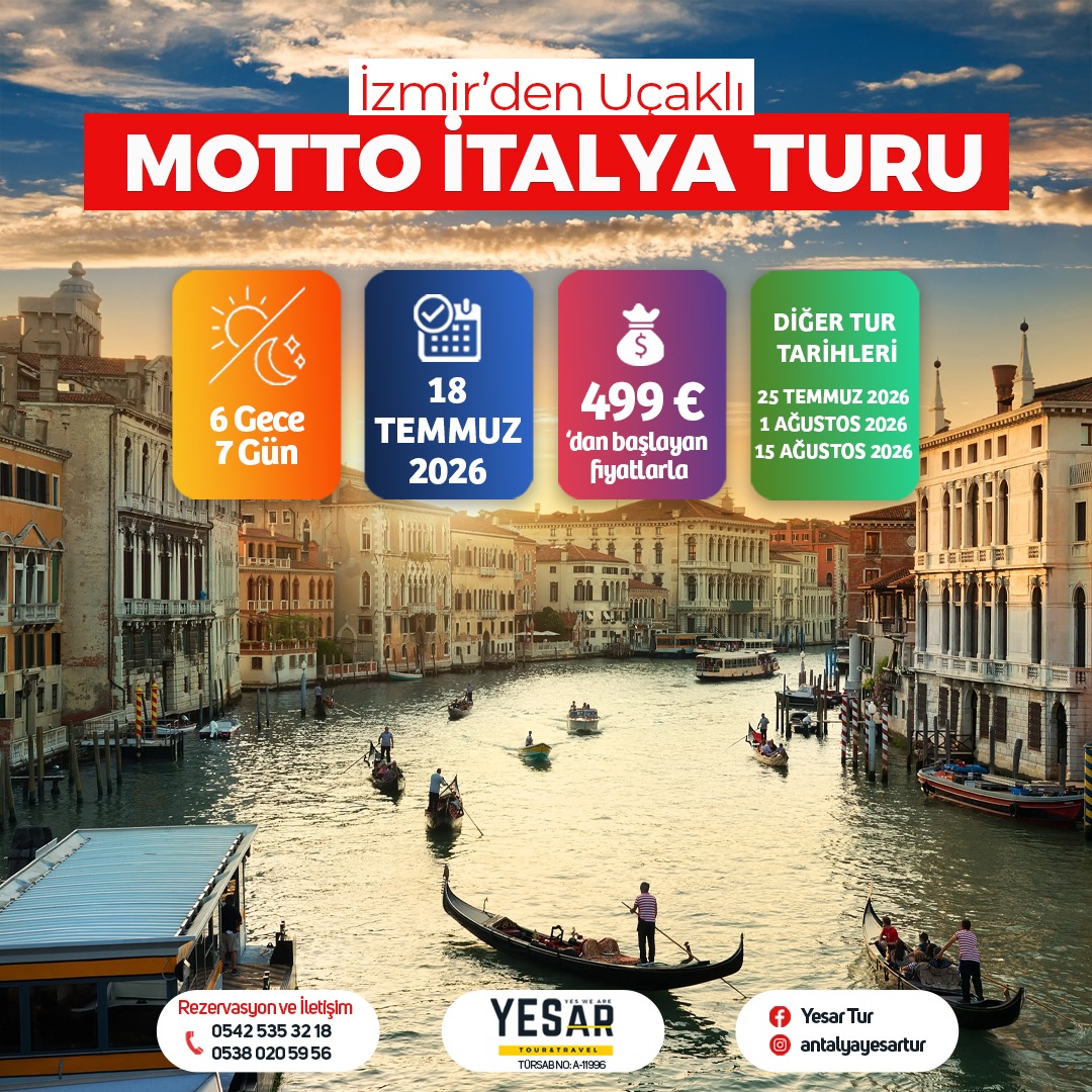İZMİR'DEN MOTTO İTALYA TURU